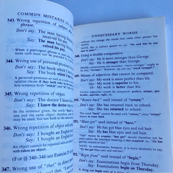 Vintage Book COMMON MISTAKES IN ENGLISH 1981 5th Edition by T. J. FITIKIDES - Picture 5 of 16